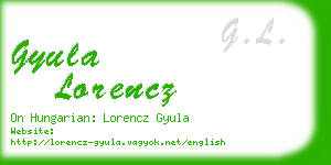 gyula lorencz business card